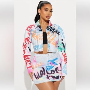 New Graffiti Art Skirt Set